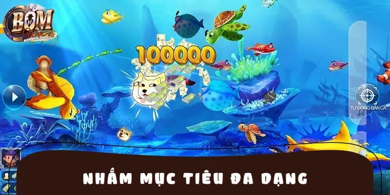 Thực hiện ngắm bắn đa dạng, tiêu diệt cả cả lớn, cá bé